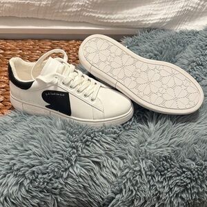 Kate Spade White and Black Leather Sneakers